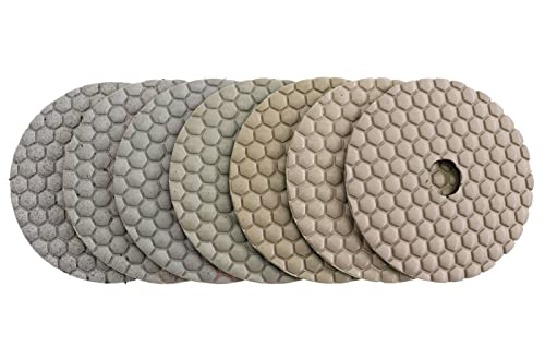 Diamant-Polierpads, 7 Teile/satz 4 Zoll Trockenpolierpad 100mm Flexible Diamantpolierpads for Granit Marmor Stein Beton Schleifscheibe(50) von ENSDIEPLS