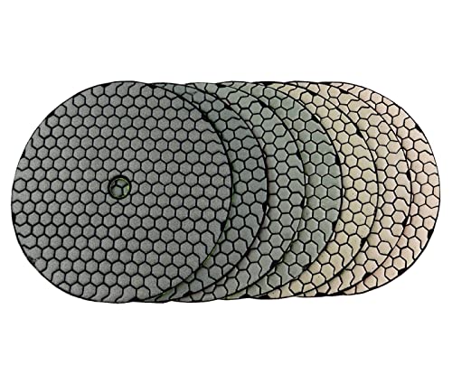 Diamant-Polierpads, 7 Teile/satz 8 Zoll Diamant Trockenpolierpad Scharfe Flexible 200mm Polierpads for Granit Marmor Stein Beton Schleifscheibe(50) von ENSDIEPLS
