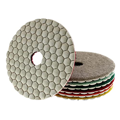 Diamant-Polierpads, 8 Teile/satz 4 Zoll Trockenpolierpad Scharfe 100mm Buff Diamantpolierpads for Granit Marmor Stein Beton Schleifscheibe(50) von ENSDIEPLS