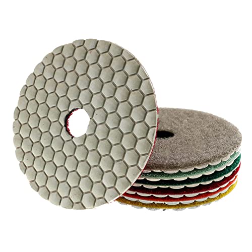 Diamant-Polierpads, 8 Teile/satz 4 Zoll Trockenpolierpad Scharfe 100mm Diamantpolierpads for Granit Marmor Stein Beton Schleifscheibe(50) von ENSDIEPLS