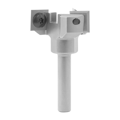 ENT 20438 Wendeplatten Planfräser Schaft (S) 8 mm, Durchmesser (D) 39 mm, NL 12 mm, GL 60 mm, SL 35 mm, Z3 dreischneidig, in Hartmetall (HW), für die Oberfräse von ENT European Norm Tools