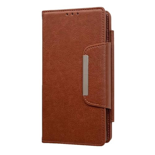 ENTRYX Ledertasche Für Google Pixel 9/9Pro/9ProXL, Abnehmbare Kartenfächer Separate Telefonhülle Magnetische Folio Abdeckung Business-Stil(Orange,9Pro) von ENTRYX