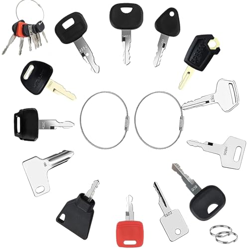 Baumaschinen Schlüssel Set Zündschlüssel 17Stk Bagger Schlüssel Kit Universal für Maschinen Motor Startschalter Zündschlüssel für Bagger Traktor Motorrad Baumaschinen Schlüssel Set Zündschlüssel 17Stk Bagger Schlüssel Kit Universal für Maschinen Motor Startschalter Zündschlüssel für Bagger Traktor Motorrad von ENUTROF