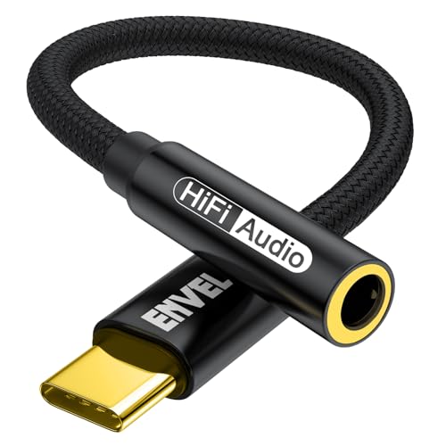 ENVEL USB-C-auf-3,5-mm-Kopfhörer-Adapter, Typ-C auf AUX-Audiokabel, kompatibel mit Google Pixel 7 6 5, Samsung Galaxy S20 S20+ FE Ultra Z Flip Note 20 10, Huawei One Plus, iPad Pro von ENVEL