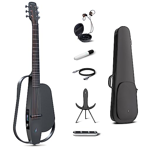 Enya NEXG 2 Elektro-Akustische Gitarren - Schwarz 38 Zoll Smart Audio Silent Guitar für Erwachsene mit 80W kabellosem Lautsprecher Mikrofon Hi-Fi Ohrhörern Fußschalter Ladegerät und Gigbag (Deluxe) von ENYA