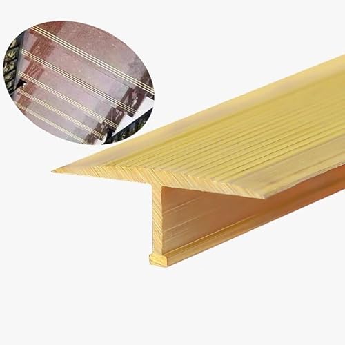 T-förmige Bodenübergangsleiste aus Messing – langlebige Metallschwelle for Holz-, Vinyl-, Laminat- und Fliesenböden | 1 m (3,3 Fuß) anpassbare Länge(27x11mm(1.06x0.43 in)) von EOMO