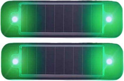 2Pack Solar Warnlichter, EONANT Wasserdichtes Mini LED Blinkendes Solar Sicherheitslicht Streifen Notfall Sicherheit Warnung Mini Auto Fahrrad Motorrad Blinklichter (Grün) von EONANT