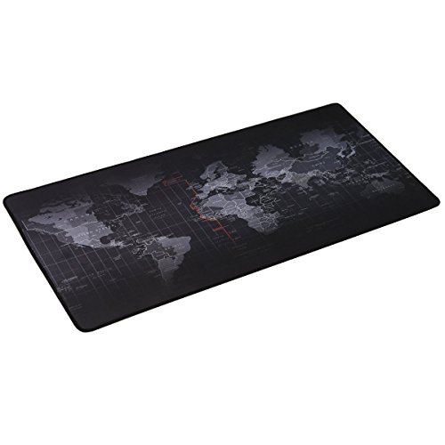 EONANT Big Mouse Pad, Extended Gaming Mauspad 900x400x2mm Anti-Rutsch Gummi Mäuse Pads mit Genähten Kanten Wasserdicht (World Map) von EONANT
