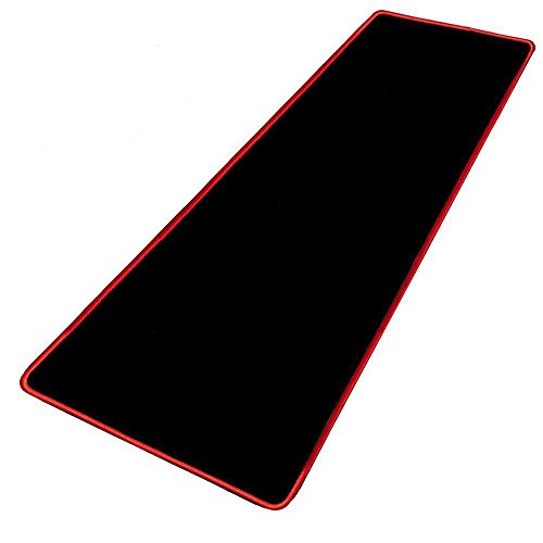 Big Mouse Pad, EONHUAYU Extended Gaming Mauspad 900x400x2mm Anti-Rutsch Gummi Mäuse Pads mit Genähten Kanten Wasserdicht (Rot/Schwarz) von EONHUAYU
