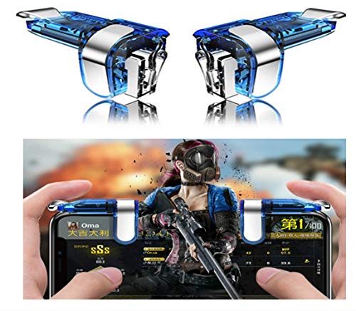 EONHUAYU PUBG Mobile Game Controller, Handyspiel-Auslöser Sensitive Schieß- und Zieltasten L1R1 Trigger-Tasten für PUBG/Überlebensregeln/Messer aus (Blau) von EONHUAYU