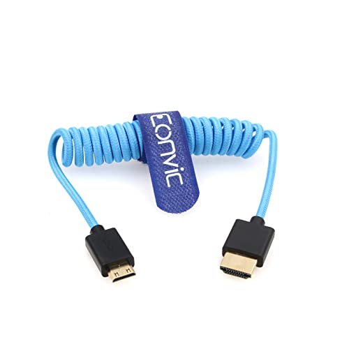 EONVIC 8K Standard HDMI zu Mini HDMI Blue Braid Kabel 18Gbps 2.1 High Speed 1080p HD Kabel für HDSLR Kameras, TV, PC, Laptop, MacBook, Monitor von EONVIC