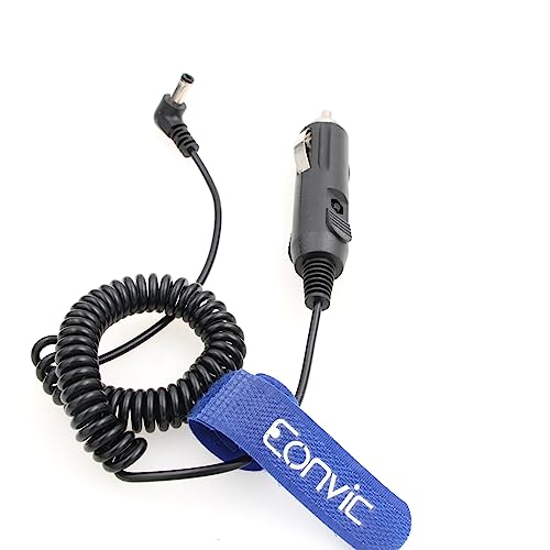 Eonvic 12 V DC 5,5 x 2,5 mm auf Zigarettenanzünder Stecker Kabel Auto Ladegerät Auto Netzteil Kabel Kamera, CCTV, Auto Kühlschrank (rechtwinkliger DC) von EONVIC
