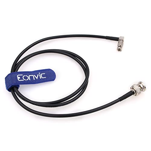 Eonvic 12G-SDI UHD 4K Koaxialkabel für Blackmagic Video Assist 5 Zoll 3G und 12G rechtwinkliger High Density Micro BNC auf Standard BNC Stecker, 1 m von EONVIC