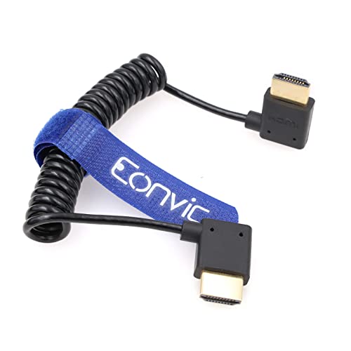 Eonvic 2.0 HDMI Spiralkabel 4K HDMI auf HDMI Kabel High Speed Dünn HDMI Stecker auf Stecker Extender Spiralkabel für Atomos Ninja V, Sony a7siii, Portkeys BM5 Monitor von EONVIC