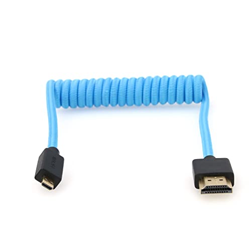 Eonvic 2.1 HDMI Spiralkabel, 8K HDMI auf Micro-HDMI-Kabel, Hochgeschwindigkeits-HDMI-Stecker auf Stecker, geflochtenes Spiralkabel für HDSLR-Kameras, TV, PC, Laptop, MacBook, Monitor von EONVIC