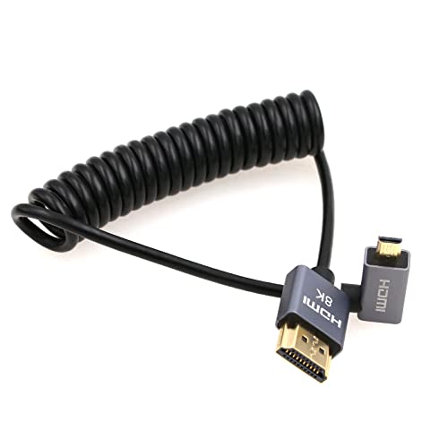 Eonvic 8K 2.1 HDMI auf Micro HDMI rechtwinkliges Kabel, High Speed 48Gbps Spiralkabel für Atomos-Ninja-V 4K-60P Record 48Gbps HDMI für Canon-R5C, R5, R6 Eonvic 8K 2.1 HDMI auf Micro HDMI rechtwinkliges Kabel, High Speed 48Gbps Spiralkabel für Atomos-Ninja-V 4K-60P Record 48Gbps HDMI für Canon-R5C, R5, R6 von EONVIC