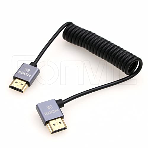 Eonvic 8K 2.1 HDMI auf rechtwinkliges HDMI-Kabel, High Speed 48 Gbit/s, Spiralkabel für Atomos Ninja-V 4K-60P 6K-Record,Z-CAM, Canon-C70,Sony a7siii, Portkeys BM5 Monitor Eonvic 8K 2.1 HDMI auf rechtwinkliges HDMI-Kabel, High Speed 48 Gbit/s, Spiralkabel für Atomos Ninja-V 4K-60P 6K-Record,Z-CAM, Canon-C70,Sony a7siii, Portkeys BM5 Monitor von EONVIC
