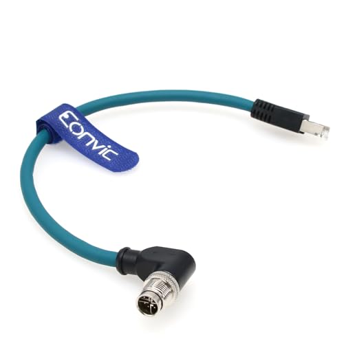 Eonvic Cat-7e rechtwinkliger M12 X Code 8-poliger Stecker auf RJ45 Ethernet High Flex Kabel für Cognex Industriekamera von EONVIC