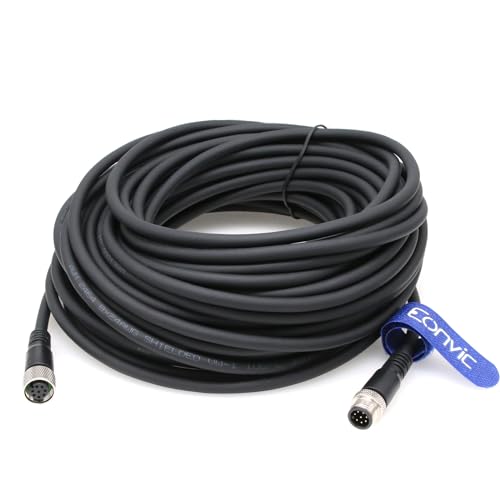 Eonvic Industrieller M12 8-poliger Stecker auf Buchse, Luftfahrtsensor-Stecker, wasserdicht, M12-A-Code, abgeschirmtes Signalkabel (20 m) von EONVIC