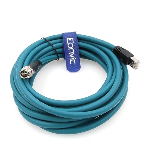Eonvic Industrielles Ethernet-Kabel M12 X-Typ 8 Positionen auf RJ45 wasserdicht hochflexibel abgeschirmtes Kabel für Cognex Kamera von EONVIC
