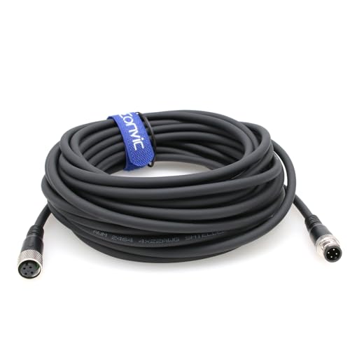 Eonvic Industrielles Sensorkabel, 10 m, M12 A-Code, 4-polig, Stecker auf Buchse, Cat-6-Ethernet, Profibus-kompatibel von EONVIC