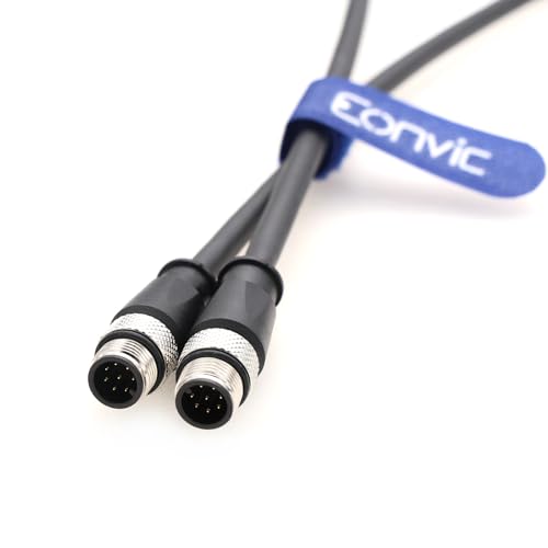 Eonvic Industrielles M12 A-Code 8-poliger Stecker auf Stecker Cat5e Strom-Datenkabel für Cognex in-Sight 2000 Kamera, unterstützt Profinet, EtherCAT, Modbus TCP von EONVIC