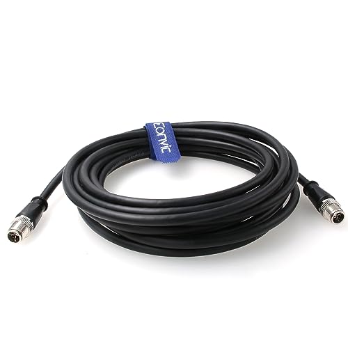 Eonvic M12 Ethernet-Kabel, Cat6e, X-Code, 8-poliger Stecker auf 8-poligen Stecker, hochflexibel, industrielle Gigabit-Ethernet-Netzwerkkabel für industrielle Anwendungen (5 m) von EONVIC