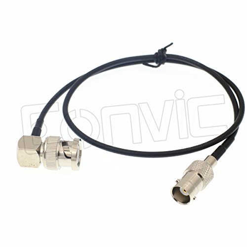 Eonvic RG174 Ultradünnes, flexibles Kabel, rechtswinkliger Stecker auf gerade Buchse, HD, SDI, BNC, 50 Ohm von EONVIC