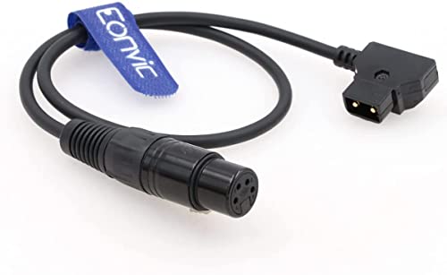 Eonvic Stromkabel für Sony F55/F5 Venedig Panasonic GH4-YAGH Kamera Monitor DSLR Camcorder D-Tap Stecker auf 4-polige XLR-Buchse (gerades Kabel-25 cm) von EONVIC