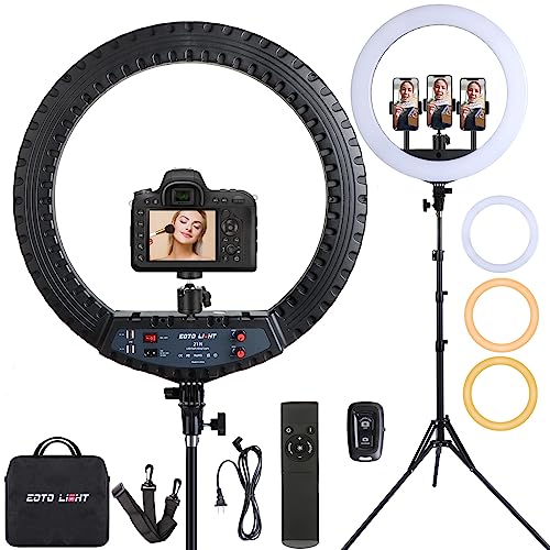 21-Zoll-LED-Ringlicht mit Stativständer, Video-Ringlicht für Selfie-Fotografie Vlog-Aufzeichnung Konferenz-Meeting-Studio-Porträt YouTube TikTok Make-up mit Tragetasche und Fernbedienung, CRI>97 21-Zoll-LED-Ringlicht mit Stativständer, Video-Ringlicht für Selfie-Fotografie Vlog-Aufzeichnung Konferenz-Meeting-Studio-Porträt YouTube TikTok Make-up mit Tragetasche und Fernbedienung, CRI>97 von EOTO LIGHT