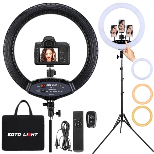 EOTO LIGHT 48,3 cm LED-Ringlicht mit Stativständer, Selfie-Ringlicht mit Touch-Panel für Make-up-Studio, Porträt, YouTube, Vlog, Videoaufnahmen, mit Tragetasche und Fernbedienung, CRI>97 EOTO LIGHT 48,3 cm LED-Ringlicht mit Stativständer, Selfie-Ringlicht mit Touch-Panel für Make-up-Studio, Porträt, YouTube, Vlog, Videoaufnahmen, mit Tragetasche und Fernbedienung, CRI>97 von EOTO LIGHT
