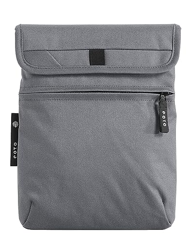 eoto Tablet-Tasche „Roam:Office S“ Grau, für Tablets bis 10.1“, 28 x 22 x 3 cm, nachhaltig, wasserabweisend, vegan, Tablet-Sleeve für Uni Freizeit oder Job, mit Fronttasche und Griffmulde von EOTO