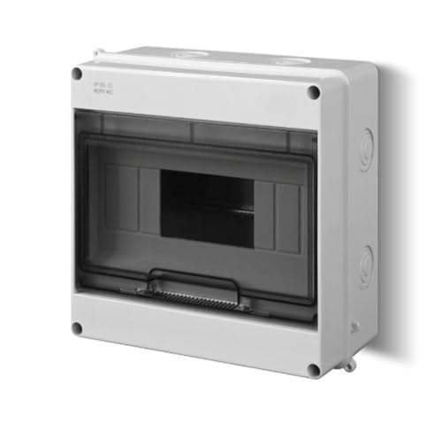 Kleinverteiler Unterverteiler Aufputz 9 Module 1-reihig IP55 Feuchtraumverteiler von WEISI