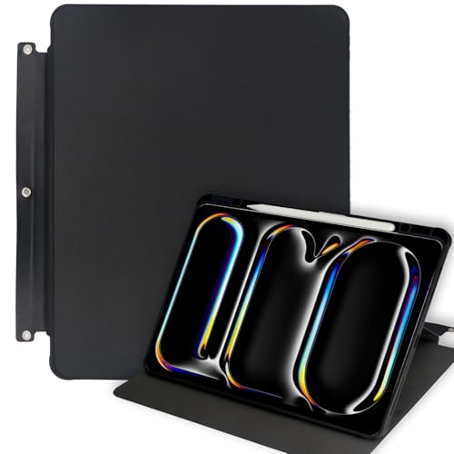 Drehbare Tablet-Hülle mit 3-Ring-Löchern, passend für A4-Ordner, um 360 Grad drehbarer Ständer mit Stifthalter, für iPad Pro (M4) mit 13 Zoll (33 cm) von EPADFOLIOS