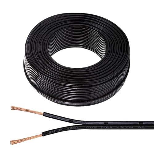 Elektrokabel, 16 AWG 2-adriges paralleles Elektrokabel UL2468 Flammhemmendes Frostschutzmittel und wasserdichter Kupferkernleiter 10-200 Fuß Haushaltsgeräte/Sicherheit/Außenbeleuchtung (15 Fuß (5 m))( von EPASHA