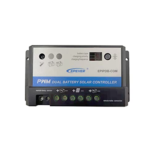 EPEVER® EPIPDB-Com 10A PWM Laderegler für 2 verschiedene Batterie 12/24V Duo Batterie, epipdb-com 10a (12/24v, 160/320w) von EPEVER