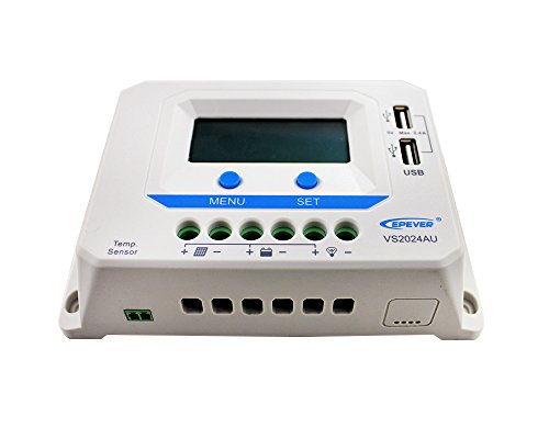 EPEVER® PWM Laderegler 20A, VS2024AU Charge Controller,12V/24V Auto work, 20A, 12V/24V mit LCD Dispaly USB Anschluss(VS2024AU) von EPEVER