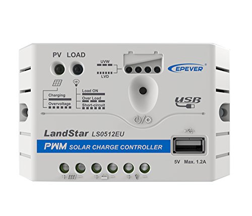 EPEVER® PWM Landstar EU Serie Laderegler charge controller LS EU 12V/24V mit USB Anschluss (LS0512EU (5A, 12V)), 2511205 von EPEVER