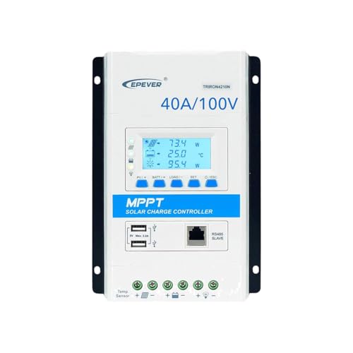 EPEVER Triron 4210N MPPT Solarladeregler Charge Controller 40A, automatische Erkennung 12/24V max. PV-Eingangsspannung 100V von EPEVER