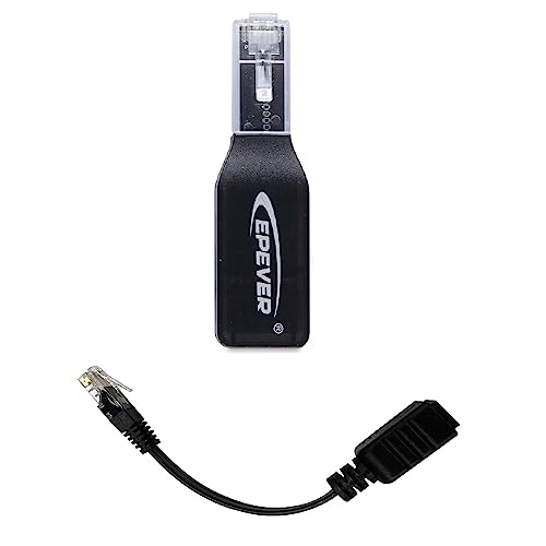 EPEVER Wifi Adapter 2.4G RJ45 D mit Anshclusskabel, Laderegler Zubehör zur Kommunikation mit PC und Smartphone für MPPT Laderegler und PWM Laderegler (eBox-Wifi) von EPEVER