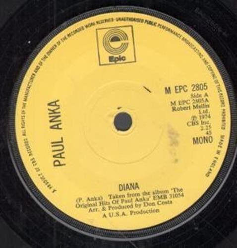 DIANA 7 INCH (7" VINYL 45) UK EPIC 1974 von EPIC