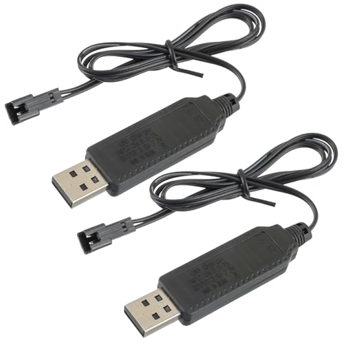 EPLZON 3,6 V-3,7 V Akku Ladekabel, SM-2 Pin Stecker Adapter, Verwendet auf RC Flugzeug, RC Panzer, RC Modellfahrzeug, Buggy Auto, LKW, Boot (2 Stück) von EPLZON