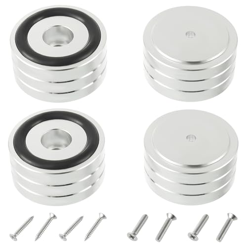 EPLZON 4 Stück HiFi Absorber Füße Anti-Rutsch schwingungsdämpfer Basis Wird für Audio Lautsprecher Subwoofer und Heimkinos verwendet (40×20mm, Silver) von EPLZON
