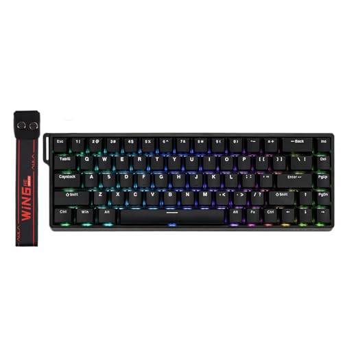 EPOMAKER Aula WIN68 HE 65% Kabelgebundene Magnetische Tastatur mit Einstellbarer Betätigung, Hall-Effekt-Tastatur mit 0,3ms Latenz, 8000 Hz Polling Rate, Hot-Swap, für Win/Mac (Schwarz) von EPOMAKER