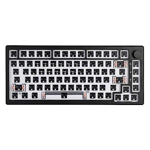 EPOMAKER Aura75 75% Mechanische Tastatur Kit, Hot Swap Dreifach-Modus Gaming-Tastatur-Kit, mit Silikonpad, 3000mAh Akku, nach Süden gerichtete LED, RGB-Hintergrundbeleuchtung für Win/Mac (Schwarz) von EPOMAKER