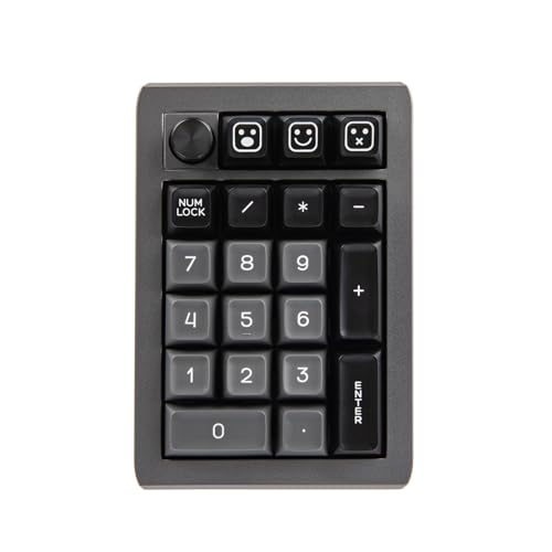 EPOMAKER EK21 VIA Dichtung Nummernblock, Dreifach-Modus Hot Swappable Mechanische Numerische Tastatur, mit Poron Schaum, Programmierbar für Win/Mac (Black, Flamingo Switch) von EPOMAKER
