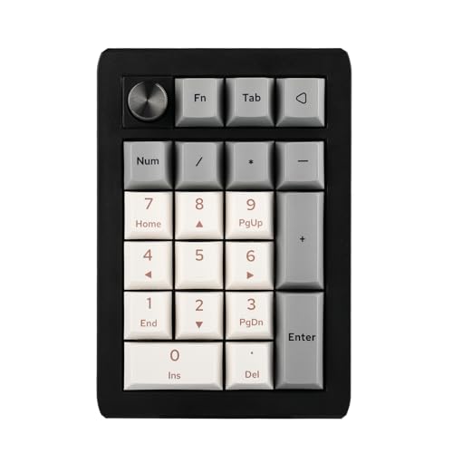 EPOMAKER EK21 VIA Dichtung Nummernblock, Dreifach-Modus Hot Swappable Mechanische Numerische Tastatur, mit Poron Schaum, Programmierbar für Win/Mac (Black Silver, Epomaker Flamingo Switch) von EPOMAKER