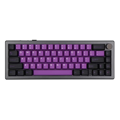 EPOMAKER EK68 65% Gasket NKRO Mechanische Tastatur, Hot Swappable Triple Mode Gaming-Tastatur mit 3000mAh Akku, RGB-Hintergrundbeleuchtung für Büro/Home/Win/Mac(Black Purple, Gateron Pro Yellow) von EPOMAKER