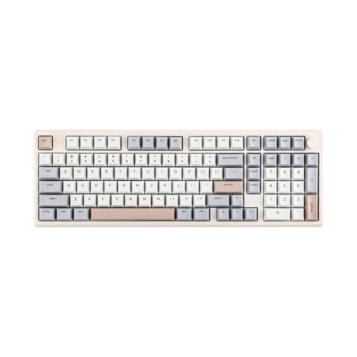 EPOMAKER Galaxy100 Aluminium QMK/VIA Mechanische Gaming-Tastatur Kabellos mit 8000mAh, 96% Gaming-Tastatur mit Nummernblock, Hot-Swap, USB-C/BT5.0/2,4GHz (Retro, Wisteria Linear Switch) von EPOMAKER