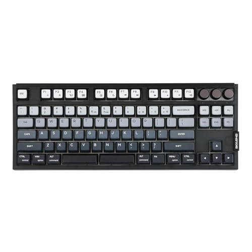 EPOMAKER SKYLOONG GK87 QMK/VIA Kabelgebundene mechanische TKL-Tastatur mit 3 Drehknöpfen, Hot-Swap, programmierbar, Geteilte Leertaste, für Win/Mac (QMK White, Gateron Yellow Mechanical) von EPOMAKER